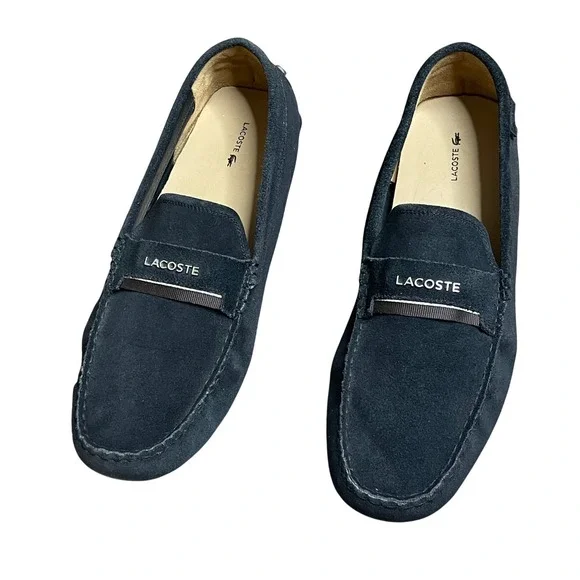 Lacoste Mens Navy Suede Driving Loafer Shoes Mocassin Style Slip On Size 13 - Picture 1 of 7